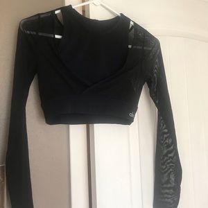 Black Mesh Alo Yoga Bra